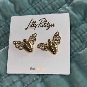 NWT Lilly Pulitzer Gold Bee Stud Earrings